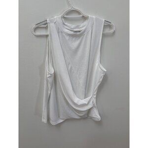 Calia White Sleeveless Drape Front Tank Top Womens Large